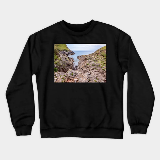 Welsh Coastal Path, Gower, South Wales. Access to Mewslade Bay cut off at high tide Crewneck Sweatshirt by yackers1